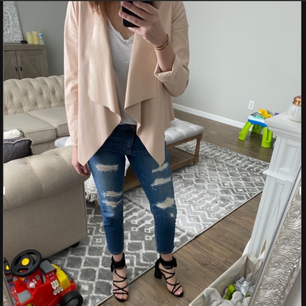 Zara blush pink faux leather jacket